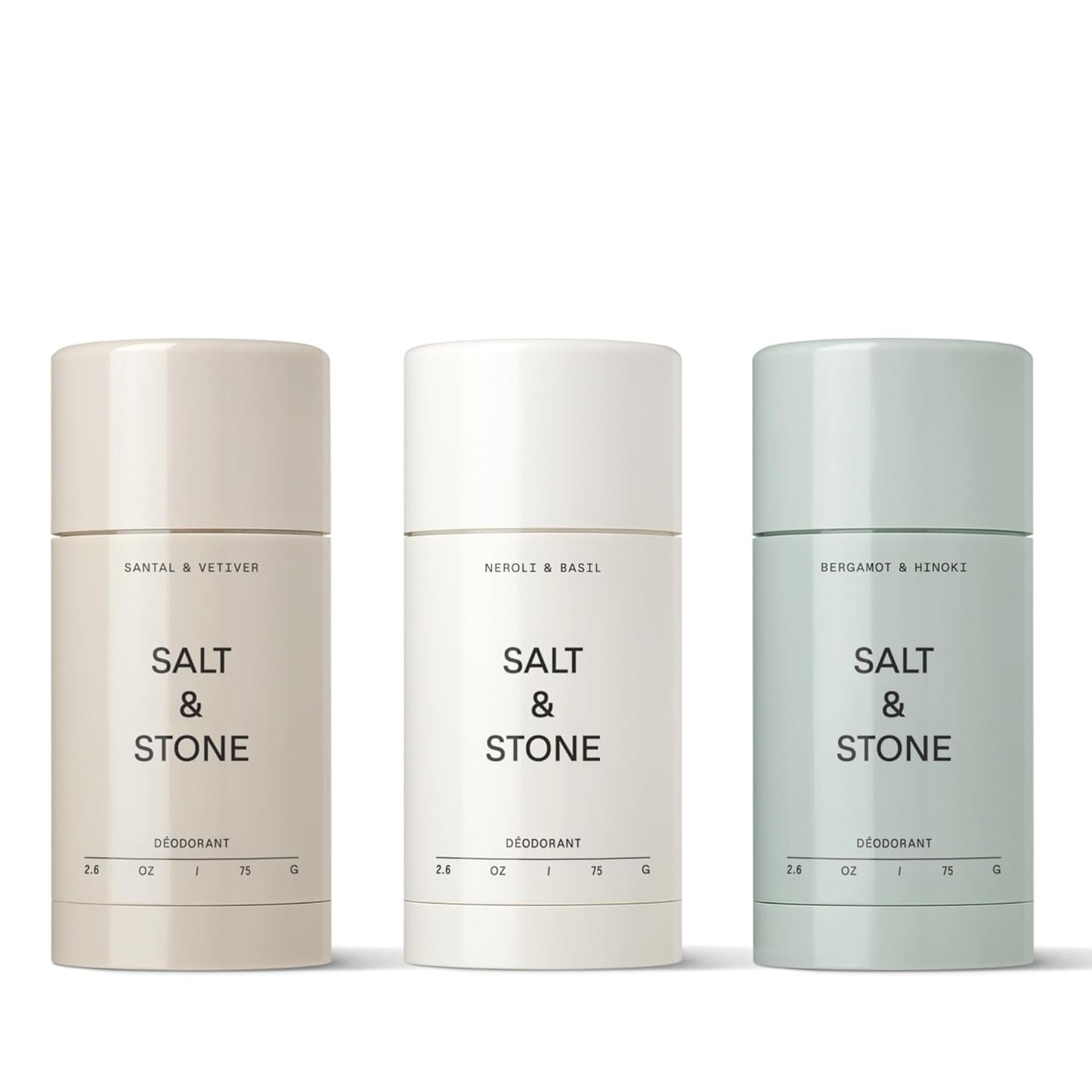 Salt & Stone Aluminum Free Deodorant | Extra Strength 48 Hour Protection for Women & Men | Made with Seaweed Extracts, Niacinamide & Prebiotics | Santal & Vetiver