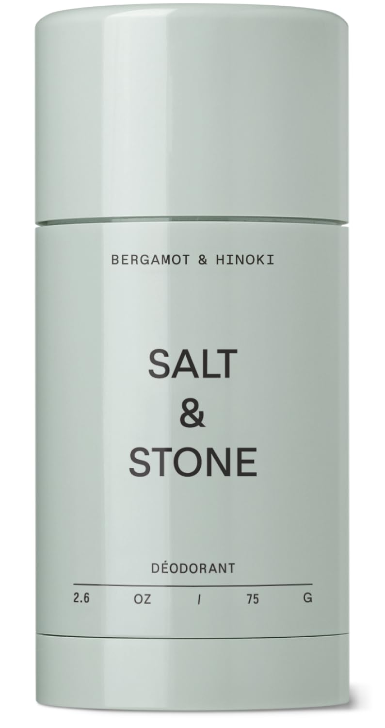 Salt & Stone Aluminum Free Deodorant | Extra Strength 48 Hour Protection for Women & Men | Made with Seaweed Extracts, Niacinamide & Prebiotics | Santal & Vetiver