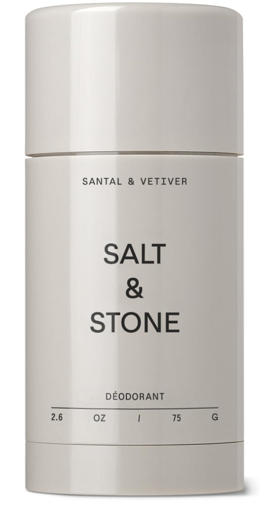 Salt & Stone Aluminum Free Deodorant | Extra Strength 48 Hour Protection for Women & Men | Made with Seaweed Extracts, Niacinamide & Prebiotics | Santal & Vetiver