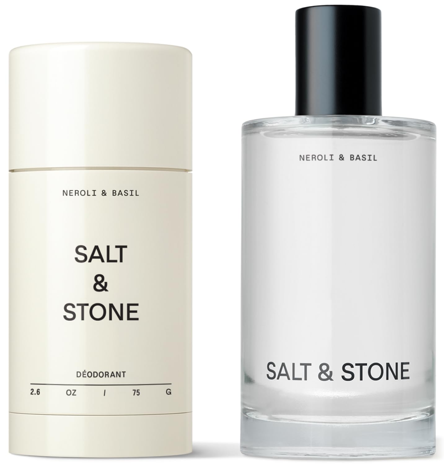 Salt & Stone Signature Scent Duo Set | 48 Hour Aluminum-Free Deodorant & Hydrating Body Mist | Skincare-Infused Deodorant & Body Spray | Santal & Vetiver