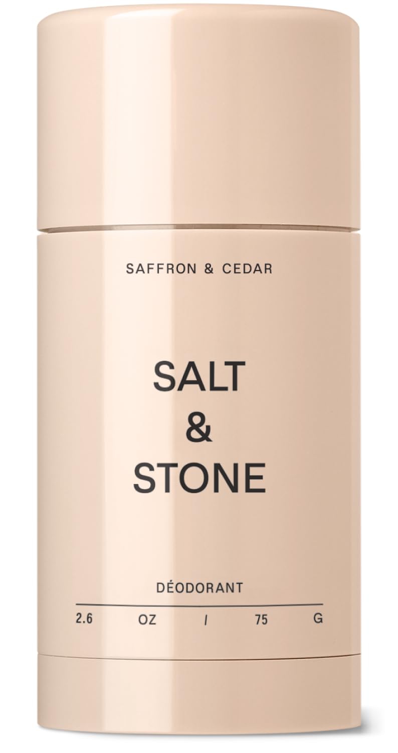 Salt & Stone Aluminum Free Deodorant | Extra Strength 48 Hour Protection for Women & Men | Made with Seaweed Extracts, Niacinamide & Prebiotics | Santal & Vetiver