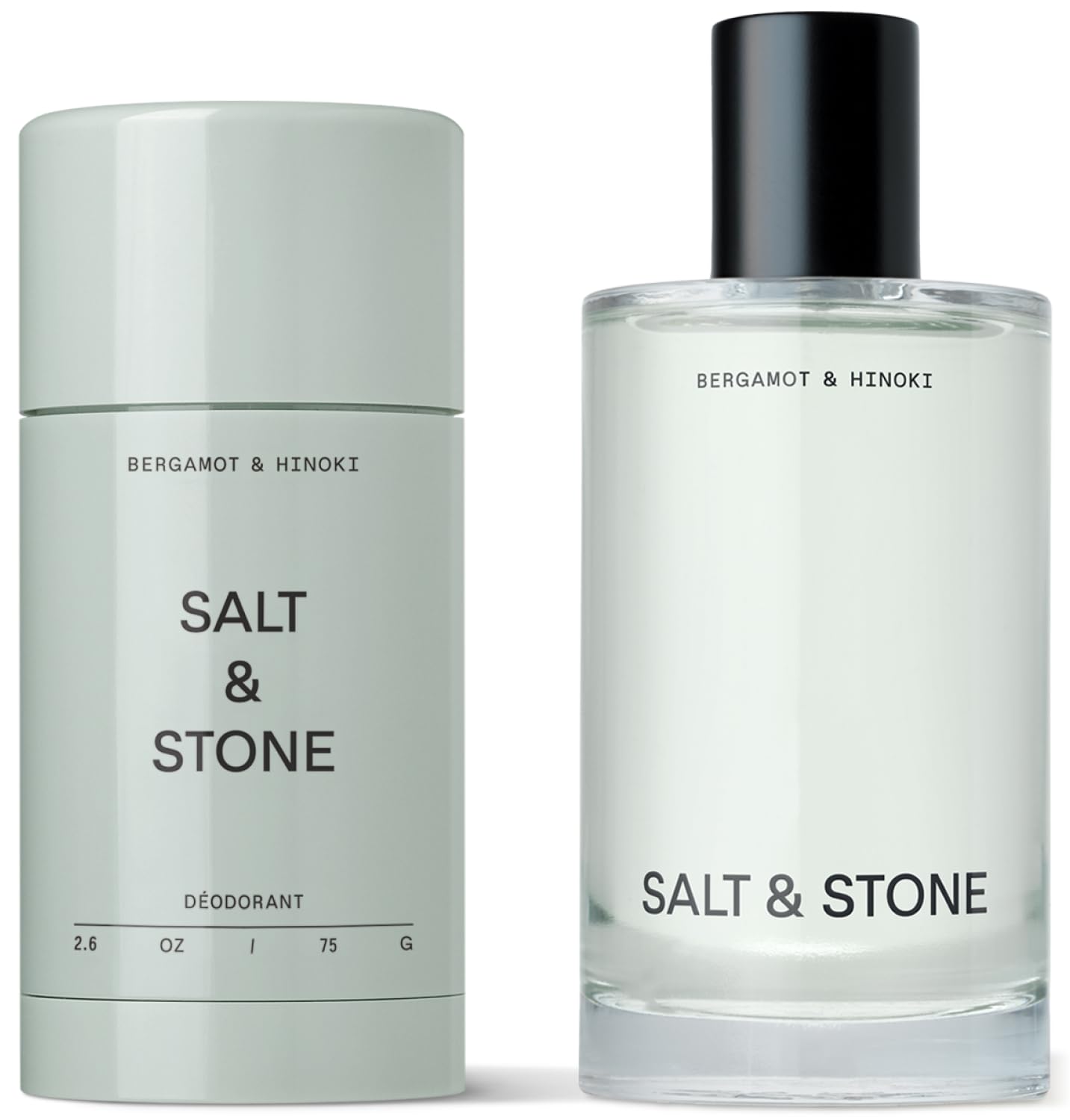 Salt & Stone Signature Scent Duo Set | 48 Hour Aluminum-Free Deodorant & Hydrating Body Mist | Skincare-Infused Deodorant & Body Spray | Santal & Vetiver