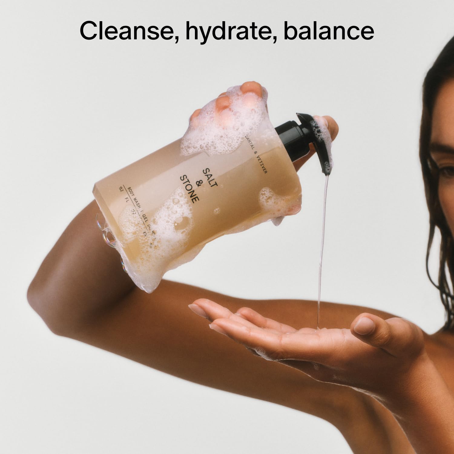 Salt & Stone Body Wash with Antioxidants for Deep Moisture | For Women & Men, Sulfate, Paraben, & Dye Free, Leaving Skin Soft and Hydrated | Black Rose & Oud Refill 32 fl oz