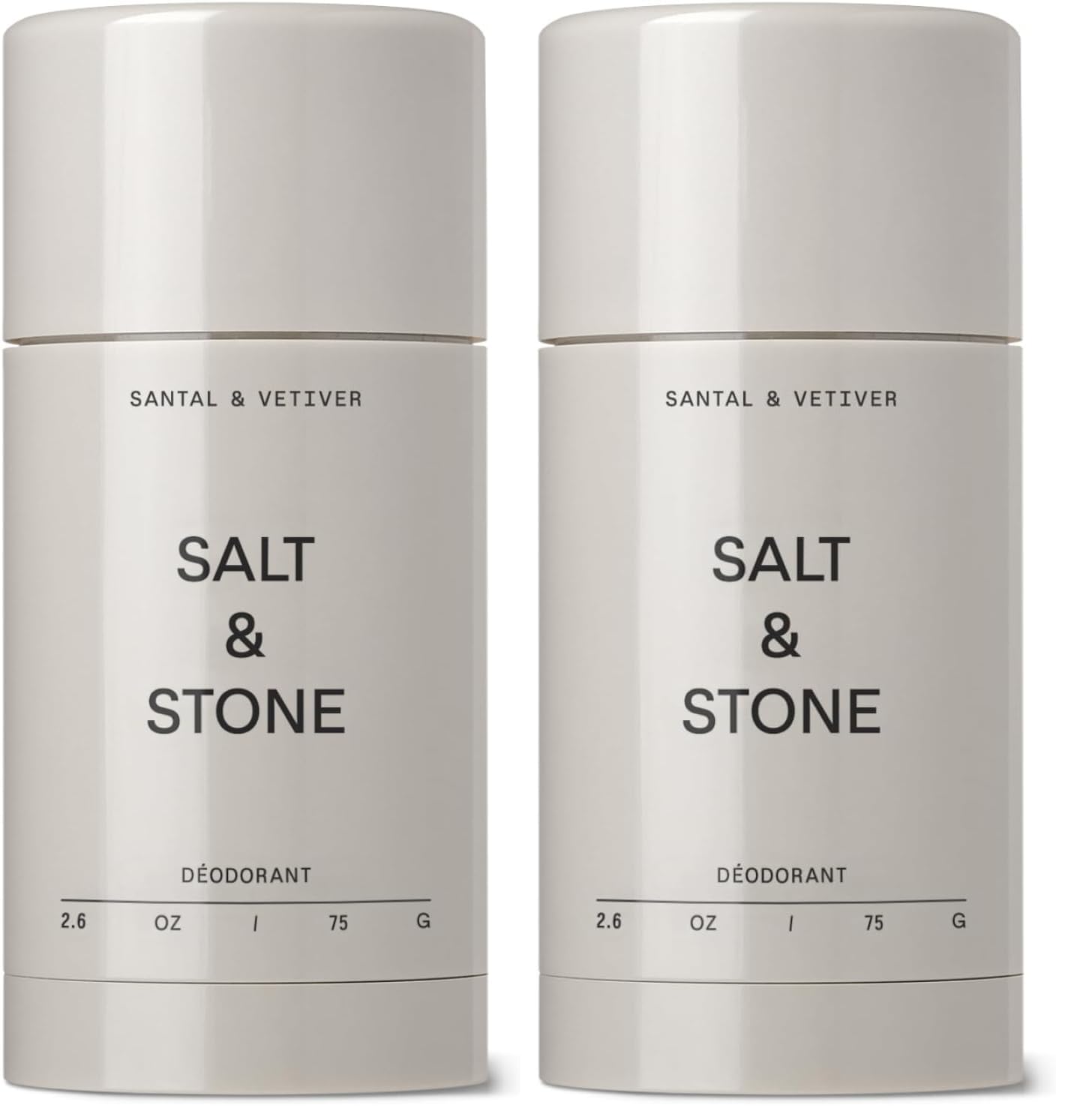 Salt & Stone Aluminum Free Deodorant | Extra Strength 48 Hour Protection for Women & Men | Made with Seaweed Extracts, Niacinamide & Prebiotics | Santal & Vetiver