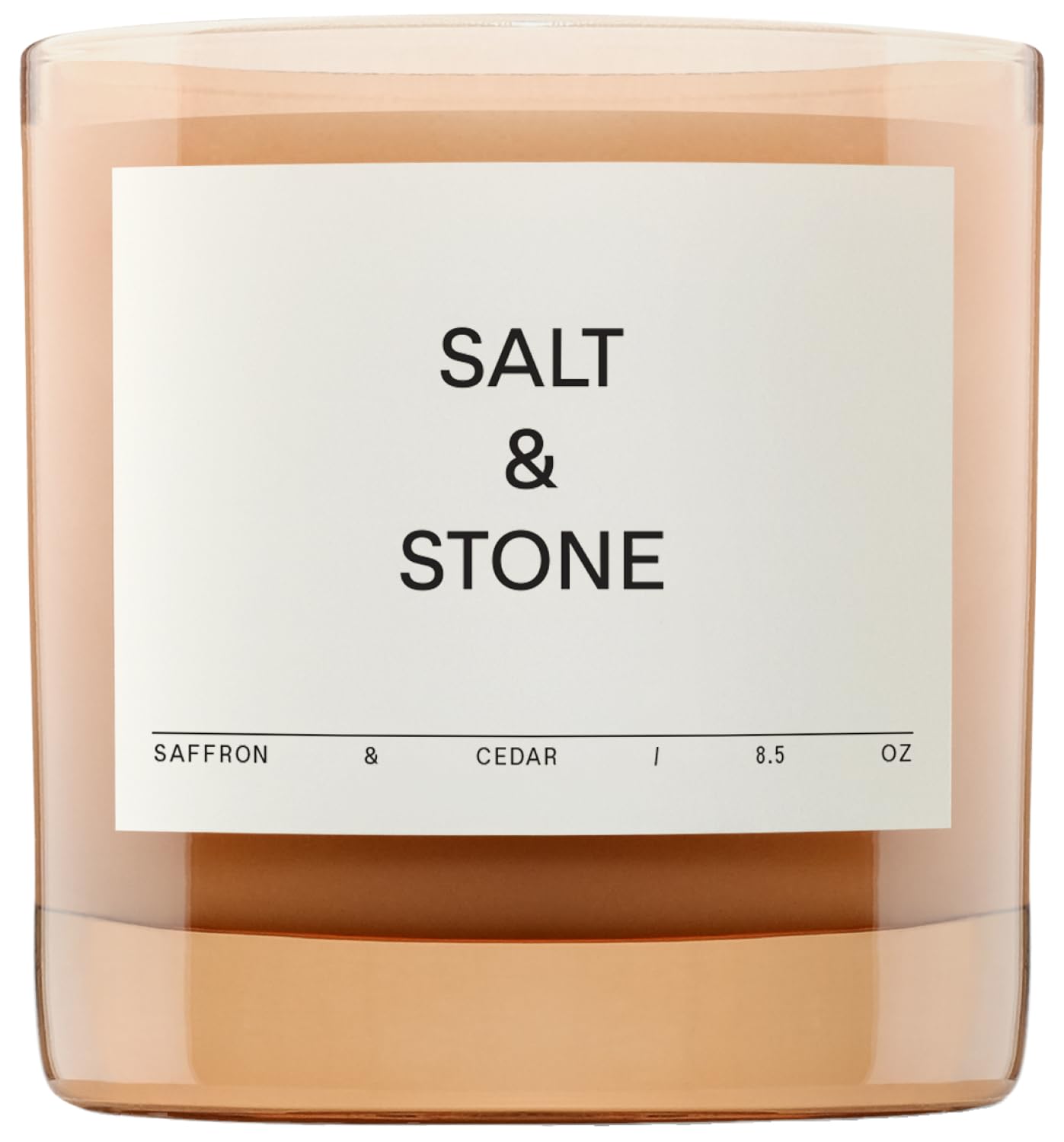 Salt & Stone Scented Candle for Women & Men | Coconut & Soy Blend Wax | Hand-Poured, Aromatic & Fragrant | 100% Cotton Wick | Long-Lasting 50 Hour Burn Time | Santal & Vetiver 8.5 oz