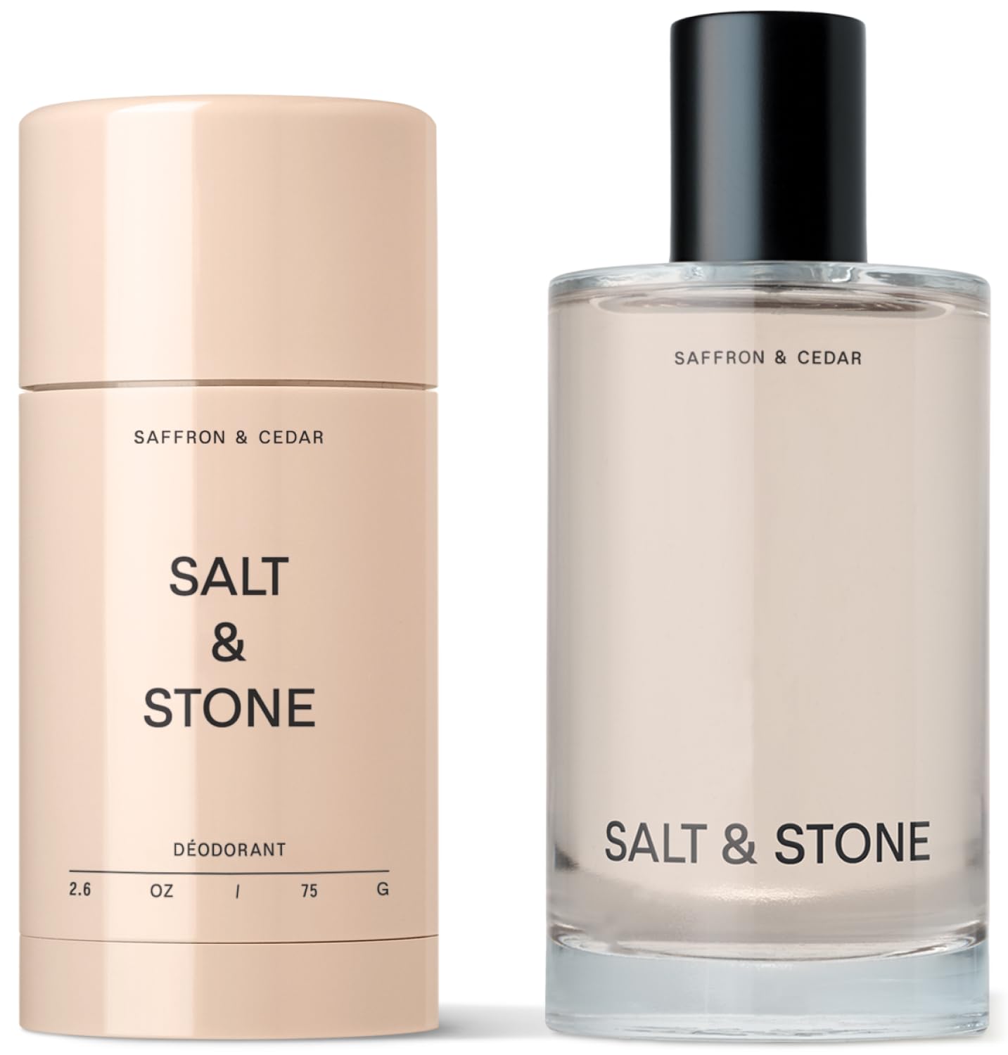 Salt & Stone Signature Scent Duo Set | 48 Hour Aluminum-Free Deodorant & Hydrating Body Mist | Skincare-Infused Deodorant & Body Spray | Santal & Vetiver