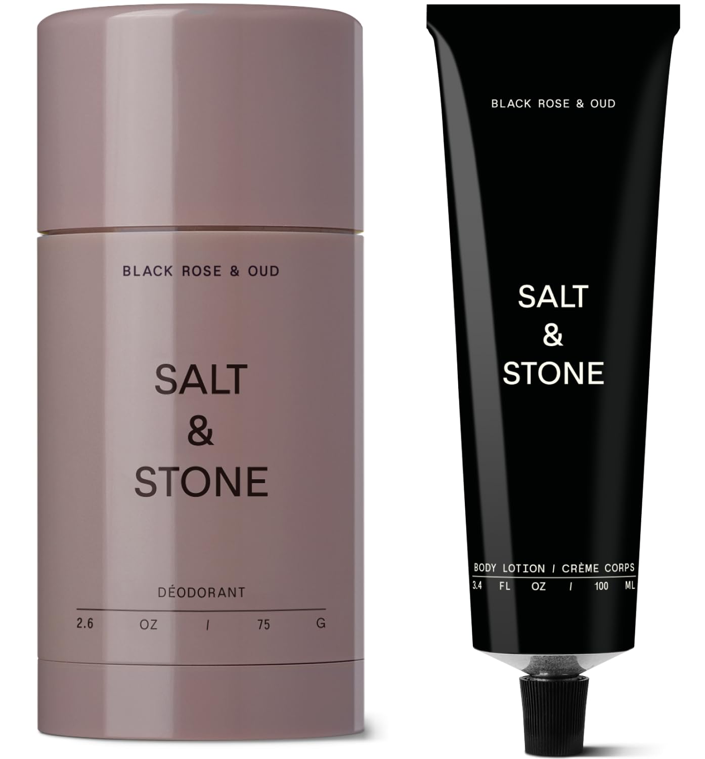 Salt & Stone Deodorant + Body Lotion | Black Rose & Oud