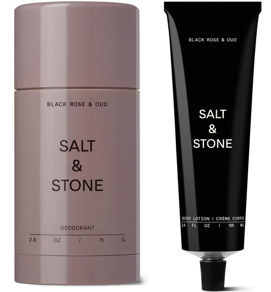 Salt & Stone Deodorant + Body Lotion | Black Rose & Oud