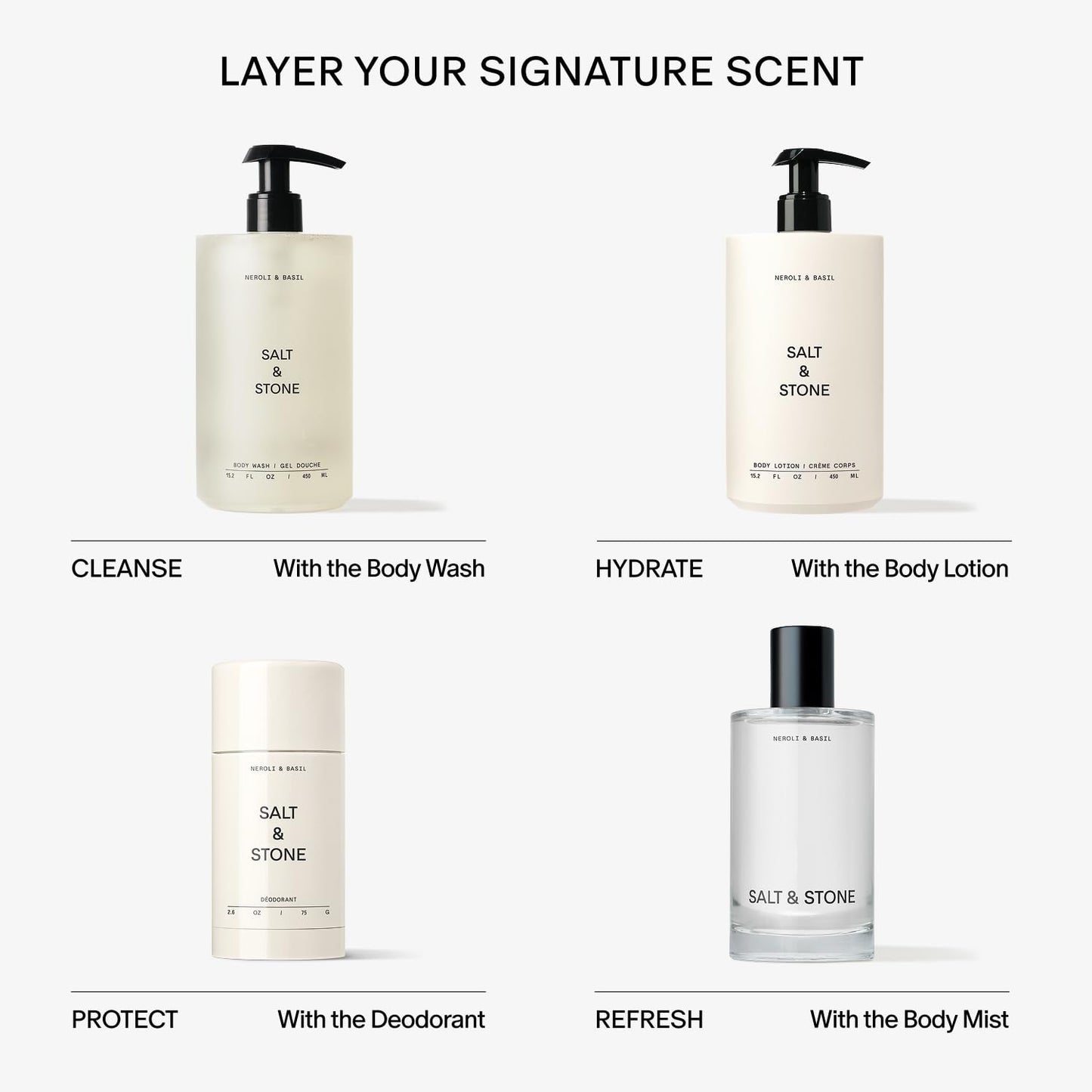 Salt & Stone Body Lotion for Women & Men | Neroli & Basil | Hydrates, Nourishes & Softens Skin | Restores Dry Skin | Fast-Absorbing | Cruelty-Free & Vegan | 3.4 fl oz